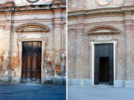 Chiesa di San Defendente Martire in Cigliano, restauro degli esterni prima e dopo gli interventi